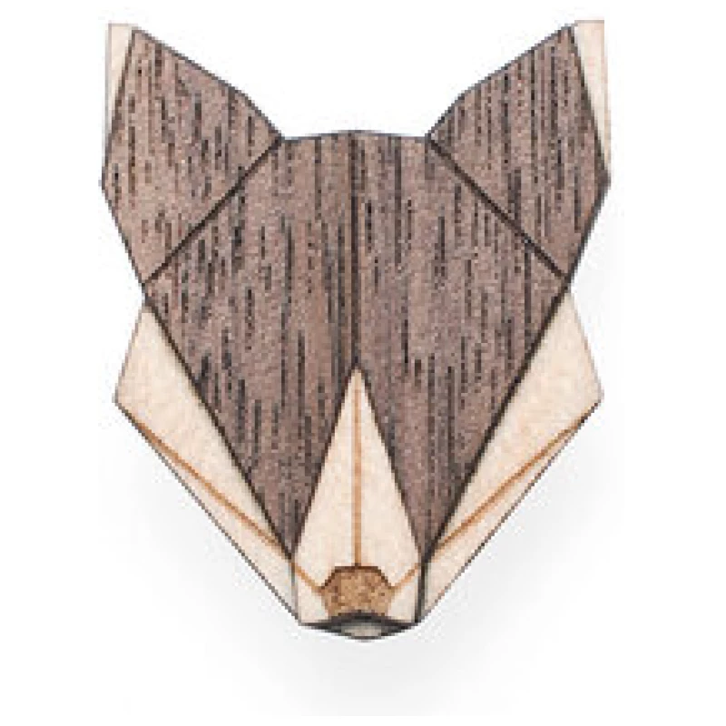 BeWooden Brosche aus Holz - Wolf | Mode Schmuck