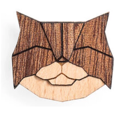 BeWooden Brosche aus Holz - persische Katze | Mode Schmuck