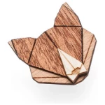 BeWooden Broschen aus Holz - Wolf + Fuchs Set | Einzigartiges Mode Schmuck