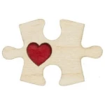 BeWooden Broschen aus Holz für Paare | Mode Schmuck | Puzzle