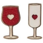 BeWooden Broschen aus Holz für Paare | Mode Schmuck | Rot- und Weisswein