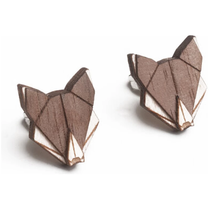BeWooden Ohringe mit Holzdetails Wolf Earrings