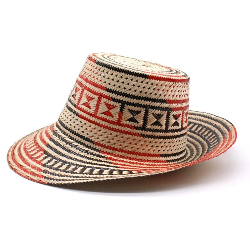 Binomio Red Short Brim Straw Hat