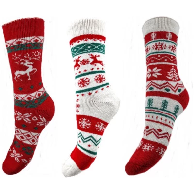 Bruno Barella Winter-Thermo-Socken aus Wolle mit Weihnachtsmuster 3er Pack