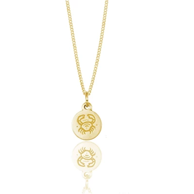Cancer Mini Zodiac Necklace - Gold