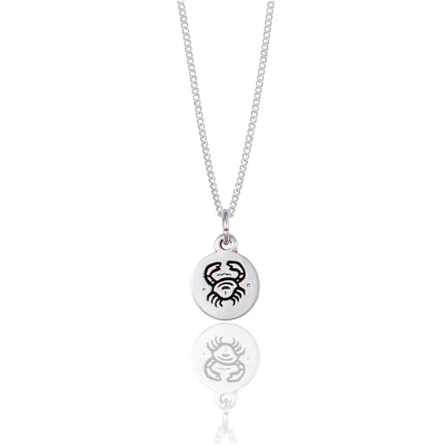 Cancer Mini Zodiac Necklace - Silver