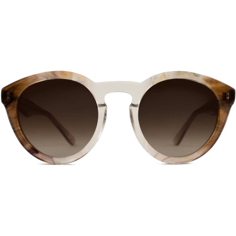 Chelsea Transparent Brown / Round Sunglasses