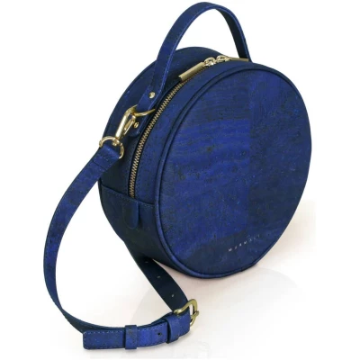Cork Crossbody Bag Round - Blue