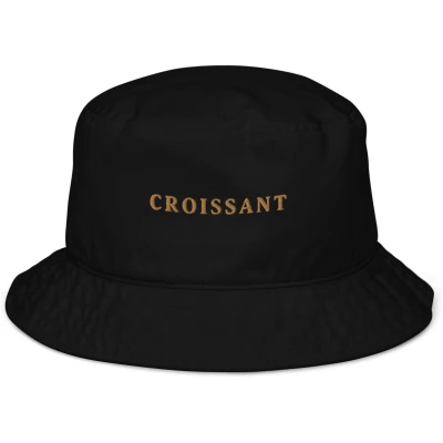Croissant - Organic Embroidered Bucket Hat - Multiple Colors