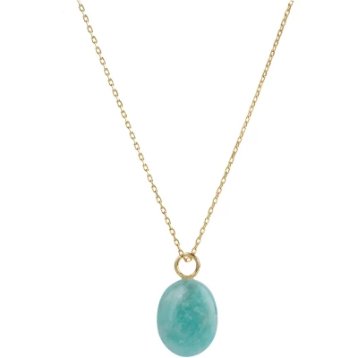 Eden Gold Chain Necklace With Amazonite Pendant
