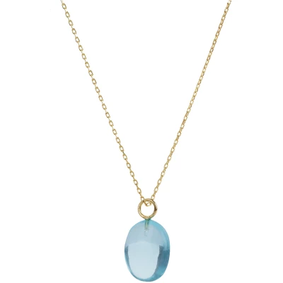 Eden Gold Chain Necklace With Blue Quartz Pendant