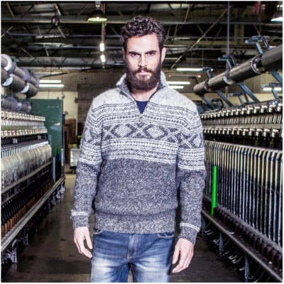 Fisherman out of Ireland Zip Neck Jacquard Pullover