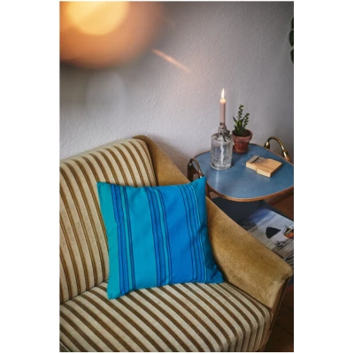 HängemattenGlück Sofakissen / Kopfkissen aus reiner Bio Baumwolle (Bezug und Füllung) 40x40cm Blautöne