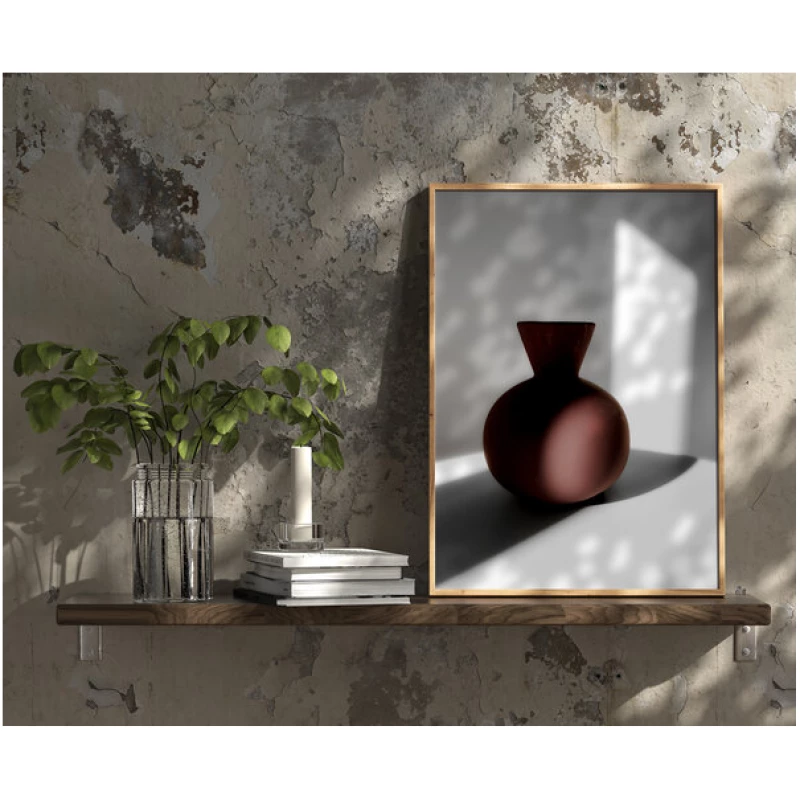 Heimart Impress Fine Art Druck / Monochrom Fotografie - Stillleben mit Vase / Wanddekoration