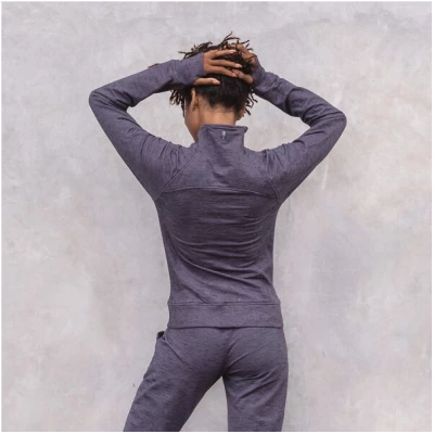 Jaya GIORGIA - Damen - Sweat-Jacke mit Taschen für Yoga und Freizeit aus Biobaumwolle