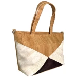Kork-Deko Kork-Handtasche beige-braun-weiß (Shopper)