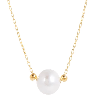 Laura Gold Chain Necklace With Single Pearl