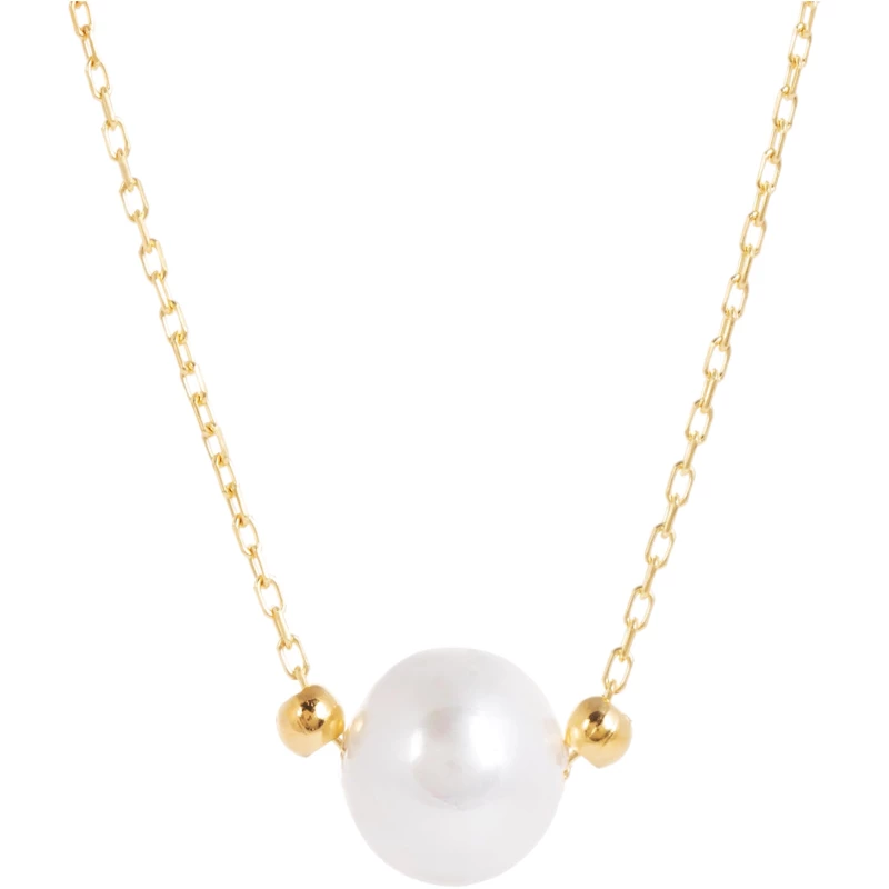 Laura Gold Chain Necklace With Single Pearl
