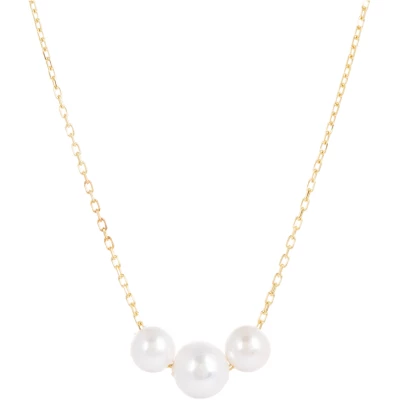 Laura Gold Chain Necklace With Tripple Pearls