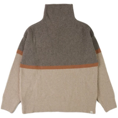 Matona Strickpullover mit Stehkragen für Frauen aus recycelter Wolle / High Neck Sweater