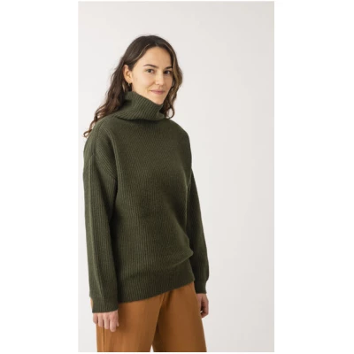 Matona Strickpullover mit Stehkragen für Frauen aus recycelter Wolle / High Neck Sweater