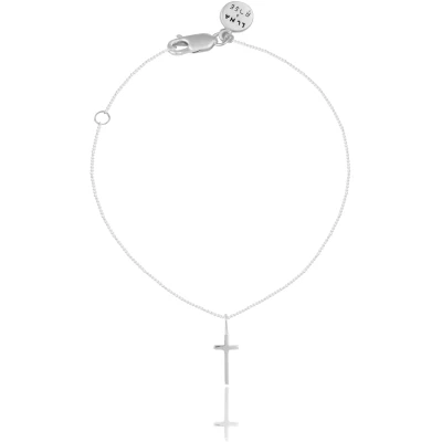 Mini Madonna Cross Charm Bracelet - Silver