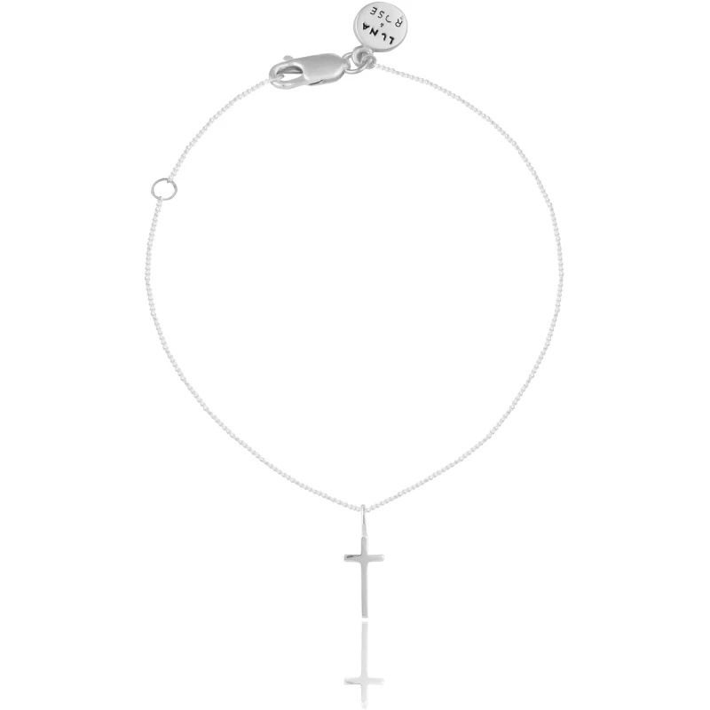 Mini Madonna Cross Charm Bracelet - Silver