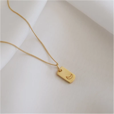 Mini Moon Necklace - Gold
