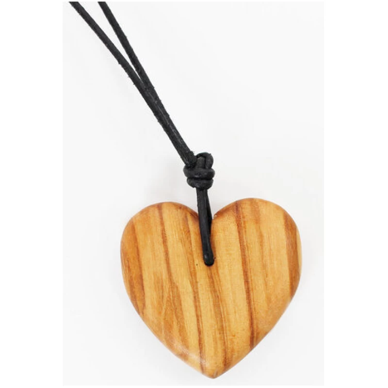 Mitienda Shop Halskette Herz | Holzkette mit Lederband