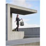 MoreThanHip Leichte Shopper-Tasche aus Tyvek© mit Reißverschluss Fiona - schwarz/grau