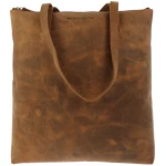 MoreThanHip Shopper-Tasche aus mattbraunem Vintage-Öko-Leder - Livia