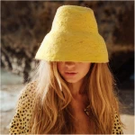 Naomi Jute Bucket Hat In Yellow