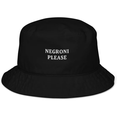 Negroni Please - Organic Embroidered Bucket Hat - Multiple Colors