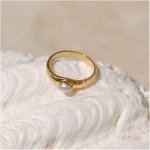 Pia Single Pearl Ring - GOLD
