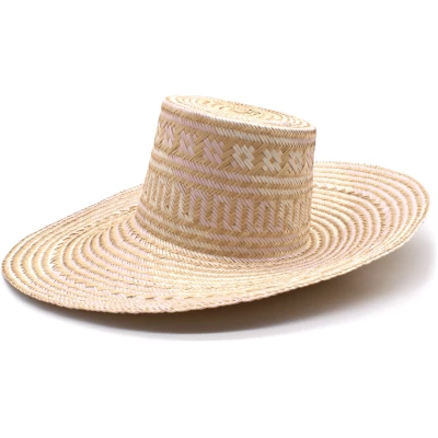 Seashell Pink Wide Brim Straw Hat