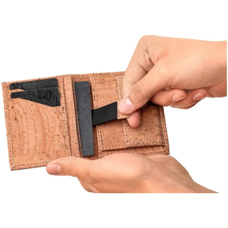 Simaru Mini Geldbörse aus Kork,Portemonnaie mit RFID schutz,Geldbeutel vegan