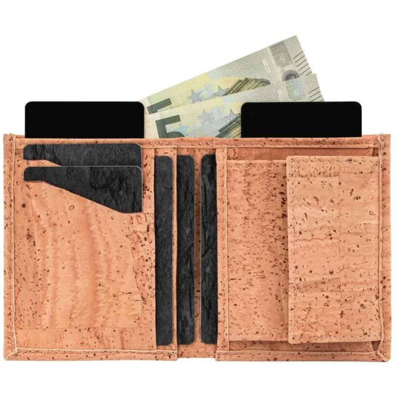 Simaru Mini Geldbörse aus Kork,Portemonnaie mit RFID schutz,Geldbeutel vegan