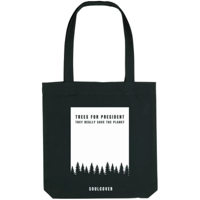 Soulcover Schwarze Shopper Tasche aus robust recycelt Materialien "DONALD EICHE"