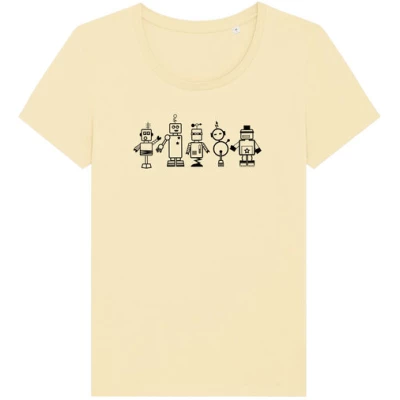 Spangeltangel T-Shirt "Roboter", Damenshirt, bedruckt, Handsiebdruck