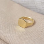 Squared Signet Ring - Gold 14k