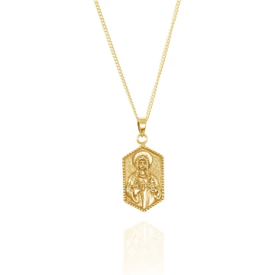 St Dwynwen Necklace Gold - Patron Saint of True Lovers Pendant