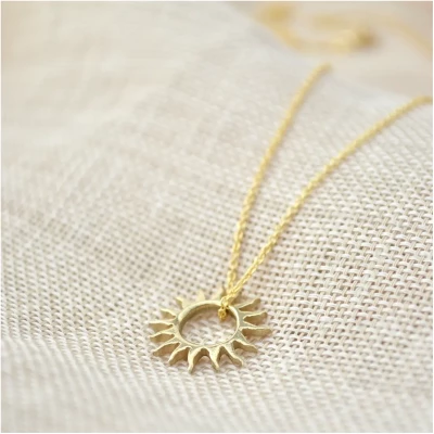 Sun Necklace Gold - 14k