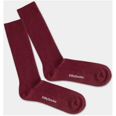 DillySocks Socken RIBBED WINE RED