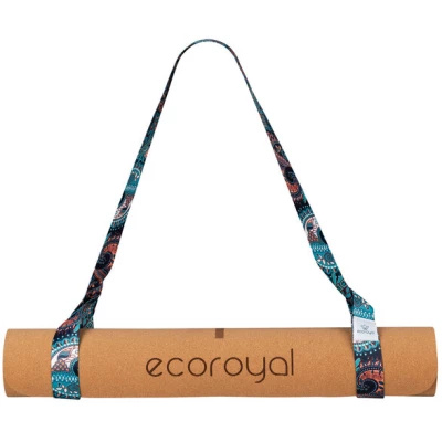 Ecoroyal Yogamatte Kork Peace I Korkmatte mit Yogagurt/Tragegurt - 183 x 61 x 0,4 cm