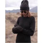Mohair Beanie and Mittens - Black