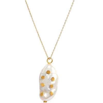 Venus Gold Chain Necklace With Pearl And Barnacle Pendant
