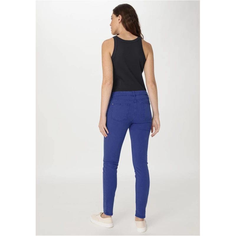 hessnatur Damen Five-Pocket Hose Skinny aus TENCEL™ Lyocell mit Bio-Baumwolle - blau - Größe 34