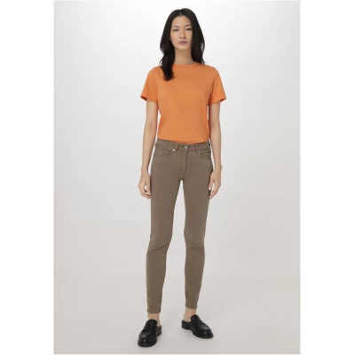 hessnatur Damen Five-Pocket Hose Skinny aus TENCEL™ Lyocell mit Bio-Baumwolle - braun - Größe 34