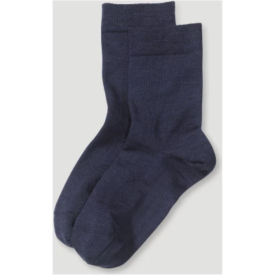 hessnatur Damen Merino-Socken im 2er-Pack aus Bio-Merinowolle mit Bio-Baumwolle - blau - Größe 35-37