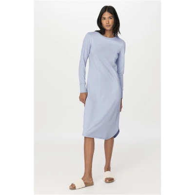 hessnatur Damen Nachthemd aus Bio-Baumwolle - blau - Größe 38